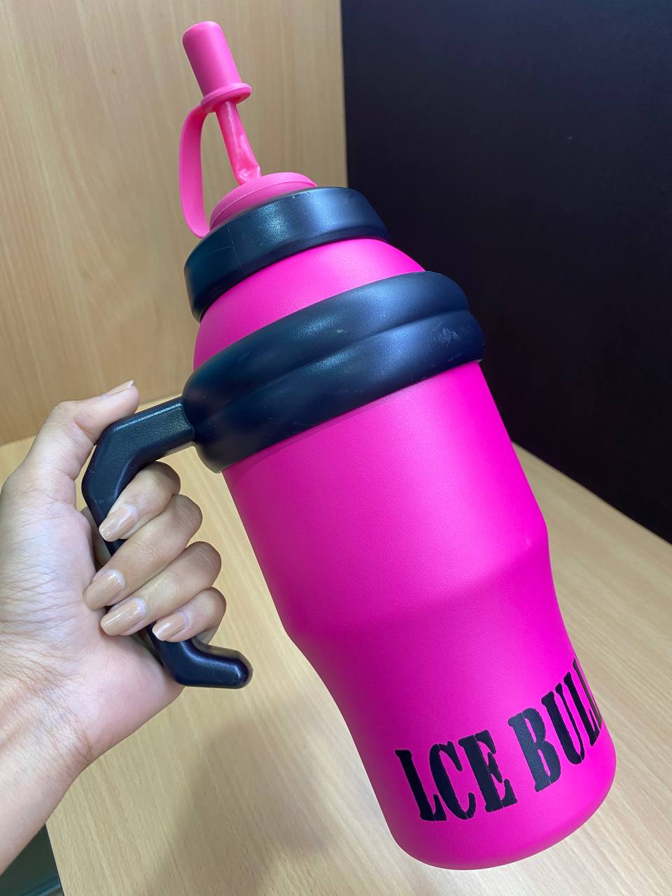 Ice Bully Insulated Stainless Steel Tumbler with Handle & Straw | Vacuum Travel Mug | Hot & Cold Water Bottle | Gift Mitra