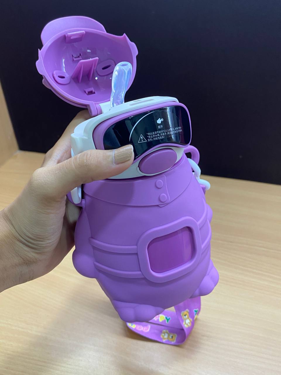 Cute Astronaut Kids Insulated Stainless Steel Water Bottle with Strap | Leakproof Vacuum Flask | Gift Mitra