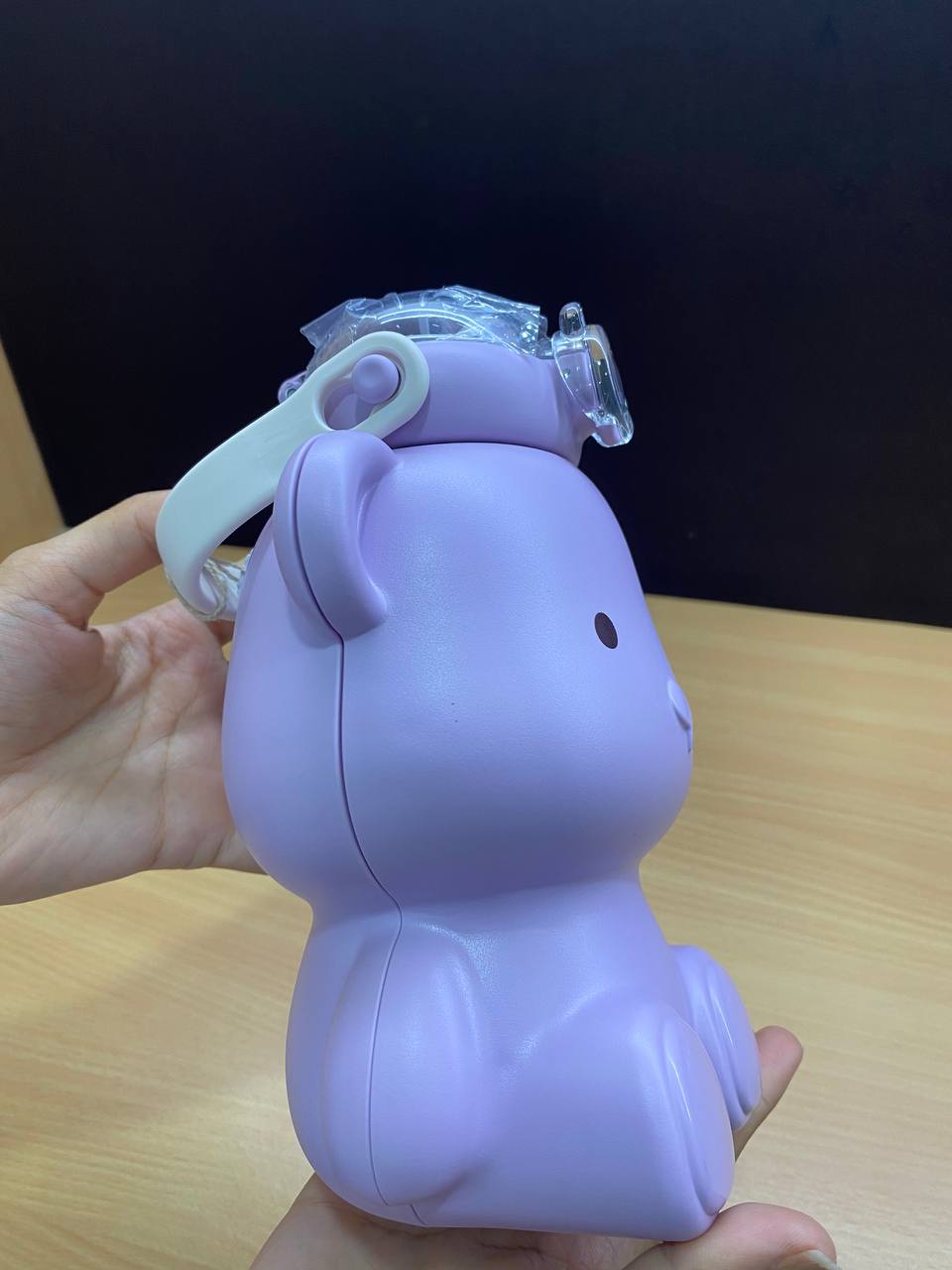 Cute Teddy Bear Kids Water Bottle with Straw & Handle | Leakproof BPA-Free Sipper Bottle | Gift Mitra
