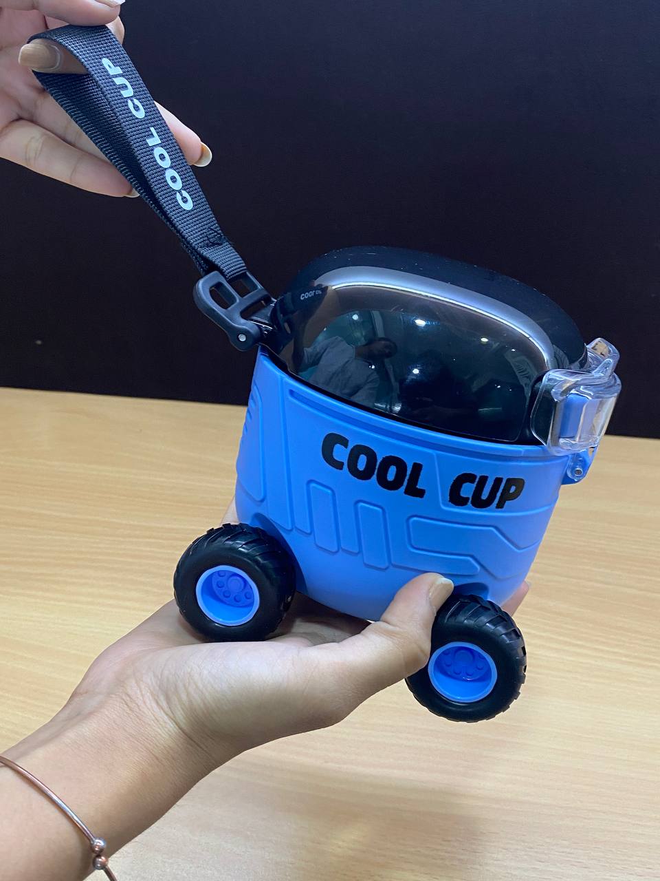 Cool Cup Car Shape Kids Water Bottle with Straw & Wheels | Leakproof BPA-Free Sipper Bottle | Gift Mitra