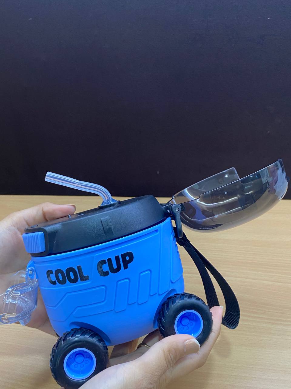 Cool Cup Car Shape Kids Water Bottle with Straw & Wheels | Leakproof BPA-Free Sipper Bottle | Gift Mitra