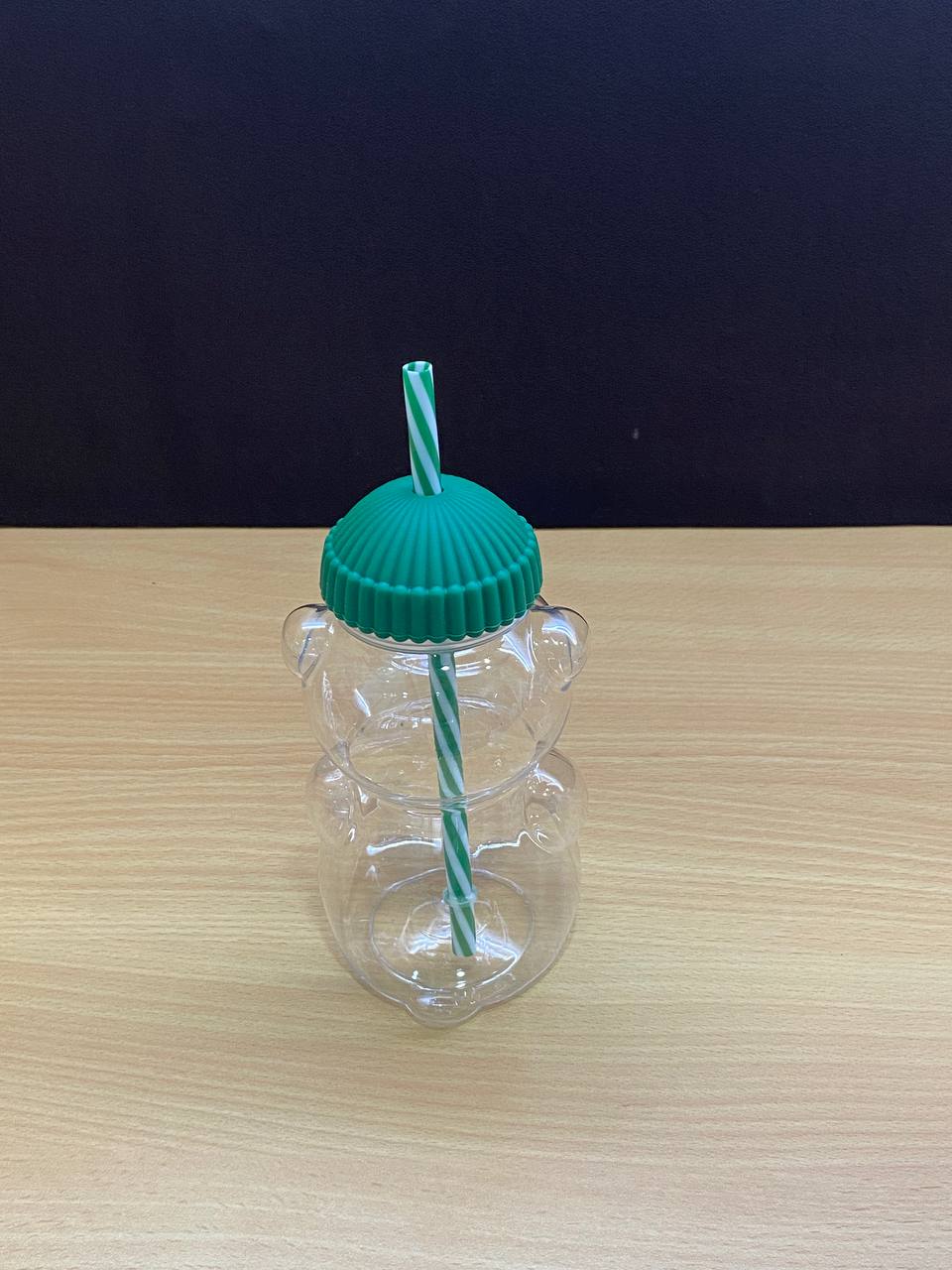 Cute Bear Coffee Cup with Straw | Aesthetic Clear Bear Tumbler for Iced Coffee, Matcha & Cold Drinks | Gift Mitra