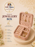 Premium Travel Jewelry Organizer Box with Zipper | Portable Ring, Earring & Necklace Storage Case | Gift Mitra