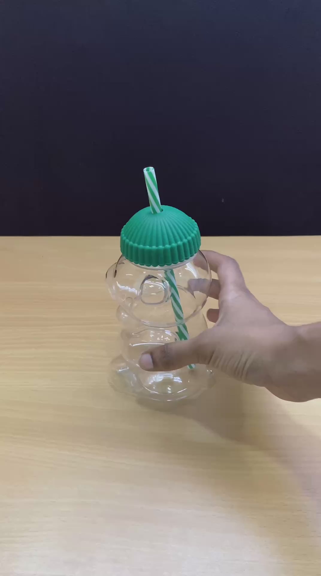 Cute Bear Coffee Cup with Straw | Aesthetic Clear Bear Tumbler for Iced Coffee, Matcha & Cold Drinks | Gift Mitra