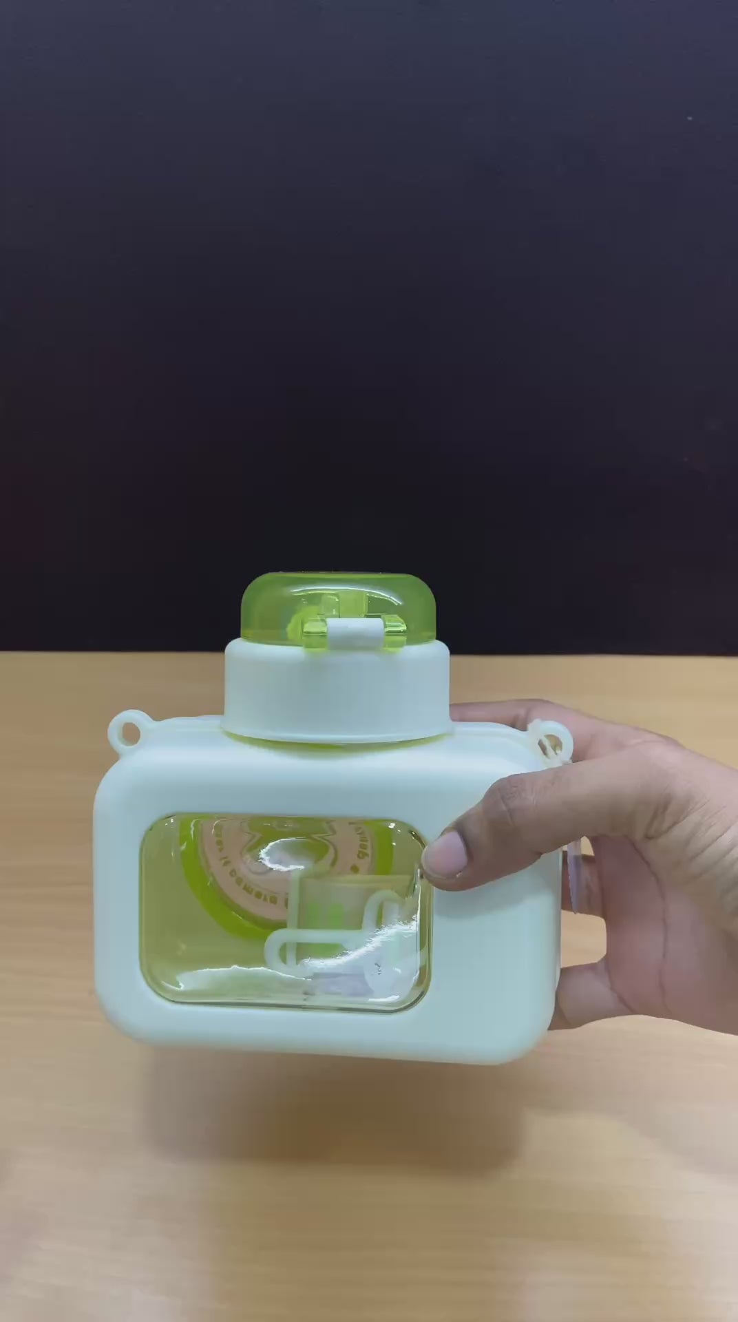 Cute Camera Shape Kids Water Bottle with Straw & Carry Strap | Leakproof BPA-Free Sipper Bottle | Gift Mitra